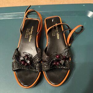 Stephane Kelian for Barneys New York Black Leather Sandals; SIze 8. Never Worn.